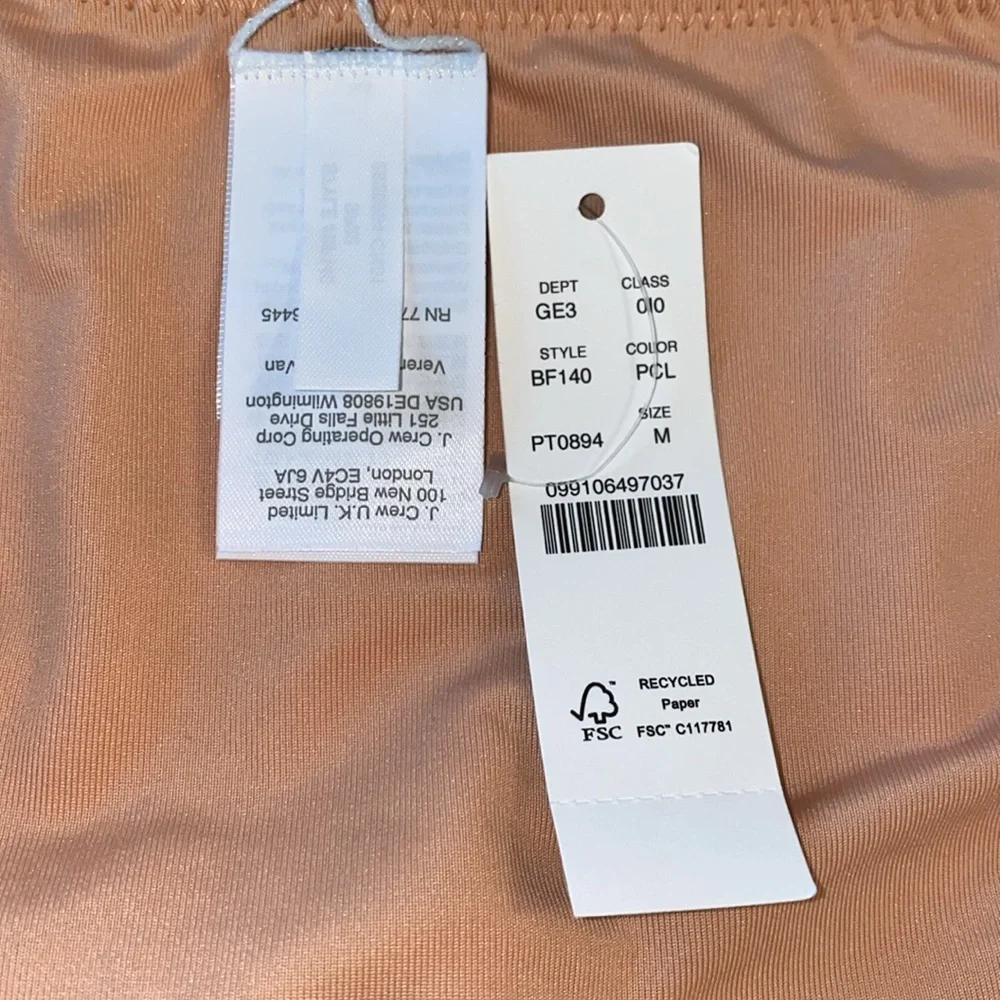 J.CREW Curved-Waist Cheeky Bikini Bottom in Cloud Meadow Low Rise Med NEW